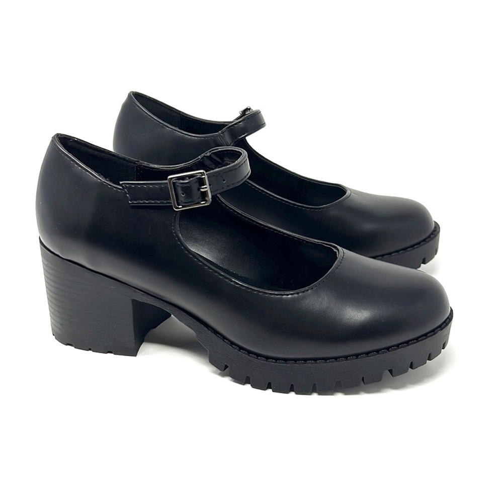 Soda Women’s Black Chunky Heels